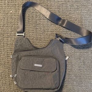 Battalion Leopard Print Black Crossbody Bag